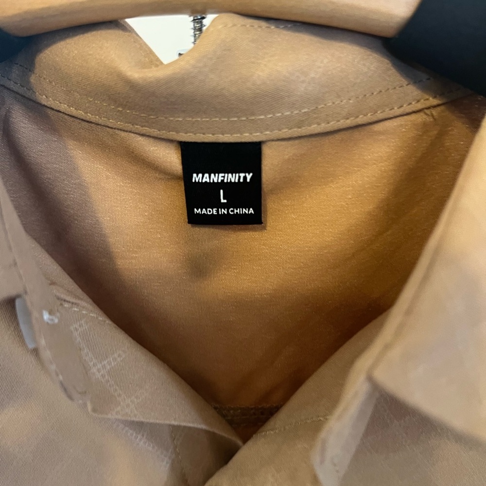 Long sleeve men’s brown dress shirt - Picture 3 of 4